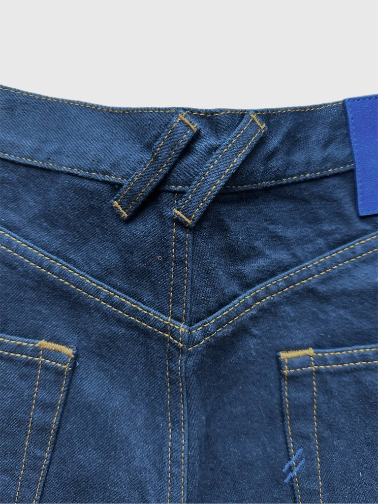 Burberry Men's Size 32 Indigo Blue Rose Print Cuffs Straight Leg Jeans