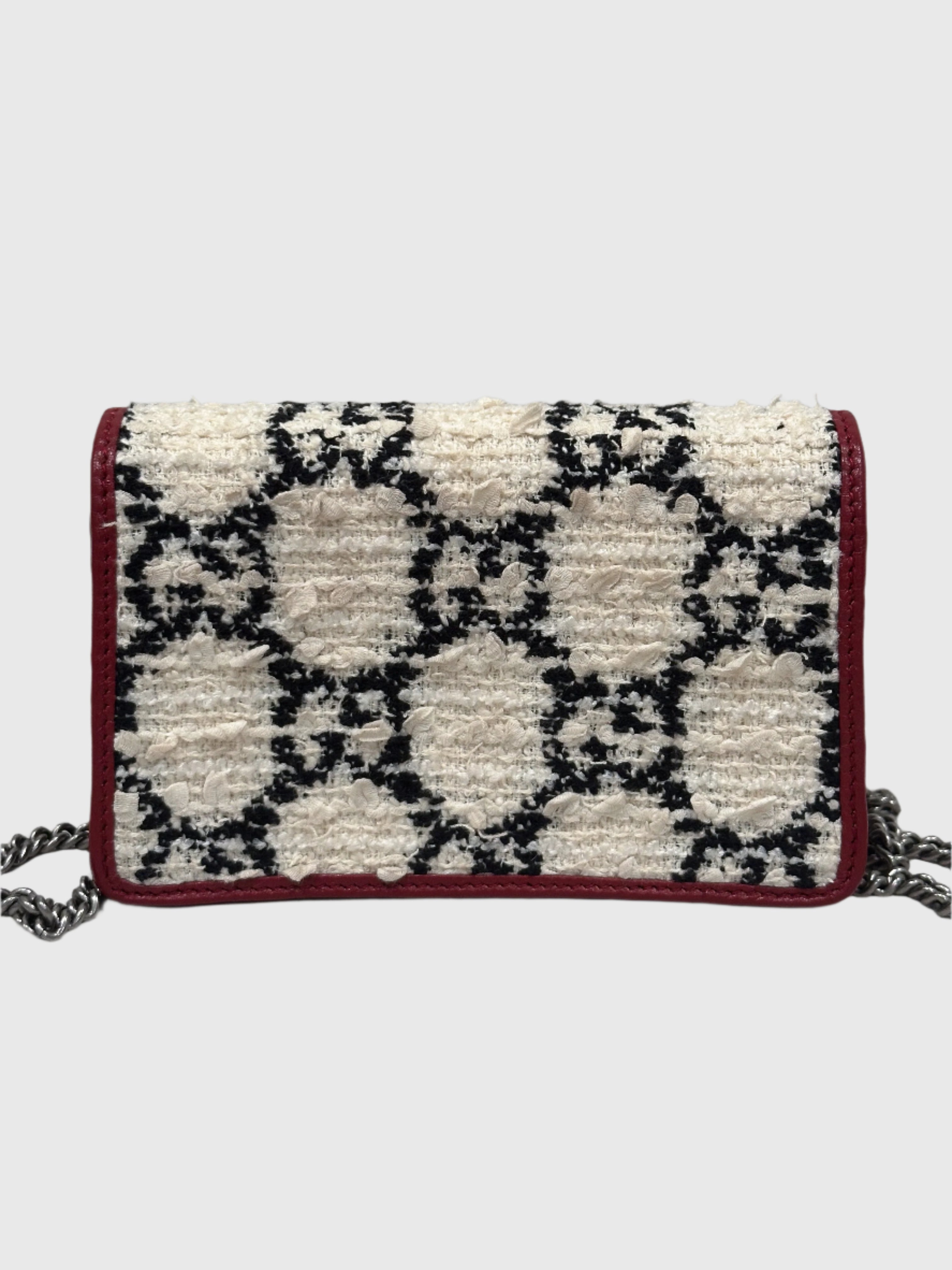 Gucci GG Cream Tweed Dionysus Super Mini Bag
