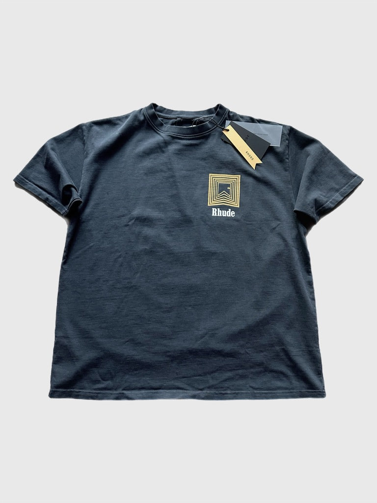 Rhude Men's Large Chevron Logo Repeat Tee Vintage Black