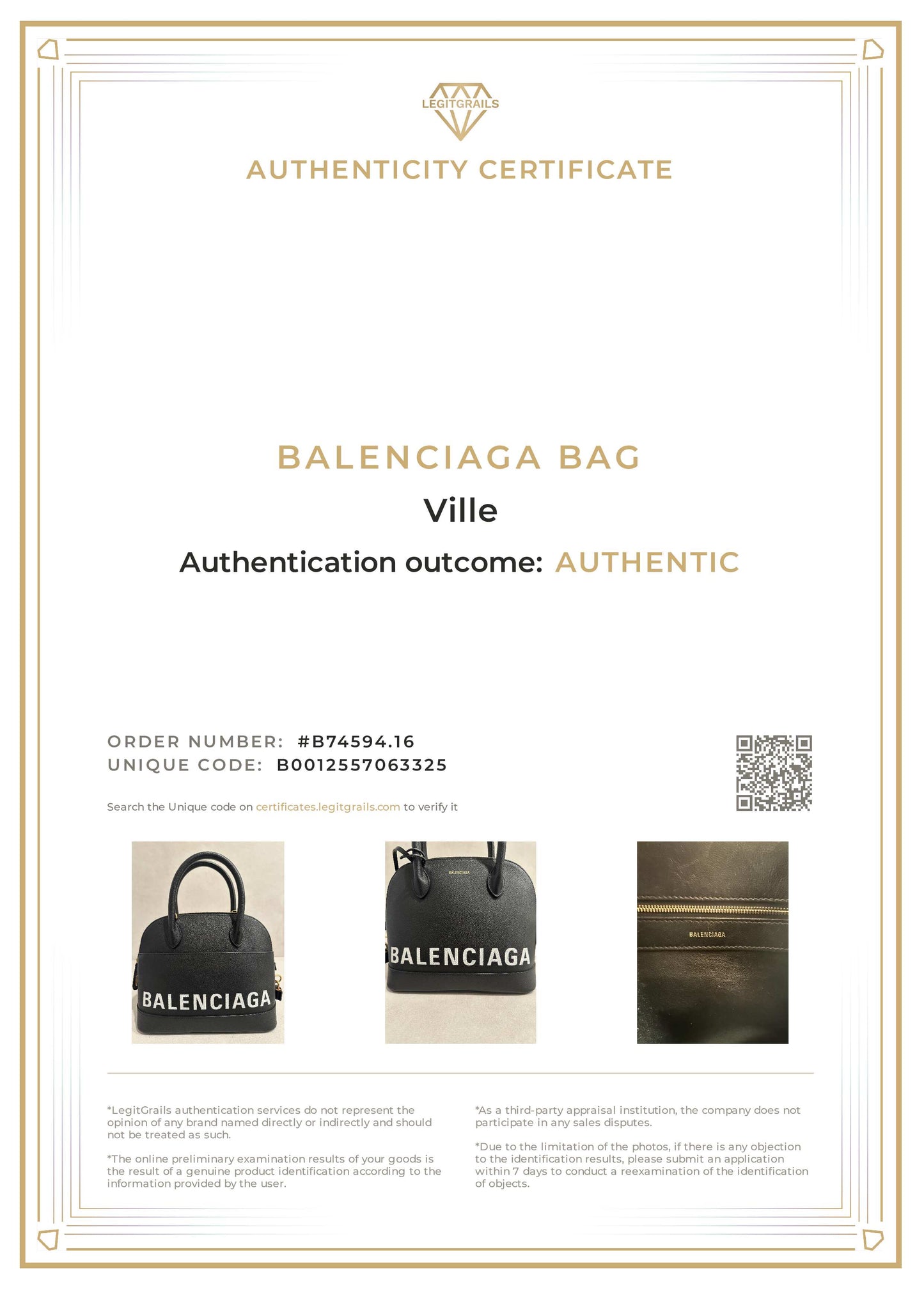Balenciaga Ville Black Leather Small Bag