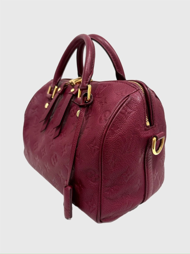 Louis Vuitton Aurore (Maroon Red) Empreinte Bandouliere Speedy 25 Crossbody Bag