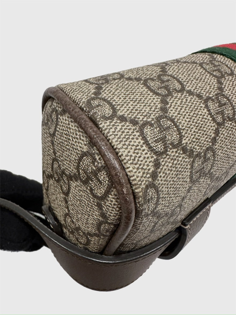 Gucci GG Supreme Ophidia Brown Canvas Medium Belt Bag