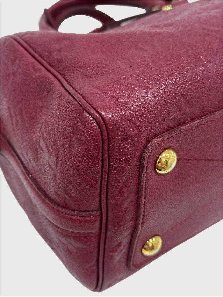 Louis Vuitton Aurore (Maroon Red) Empreinte Bandouliere Speedy 25 Crossbody Bag