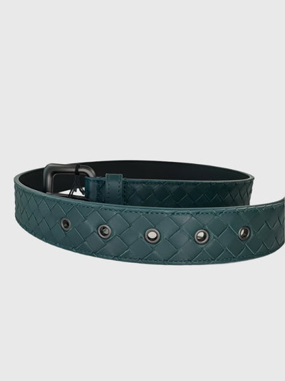 Bottega Veneta - Size 80cm (32in) - Cintura Matt Calf Intrecciato Belt - Dark Green