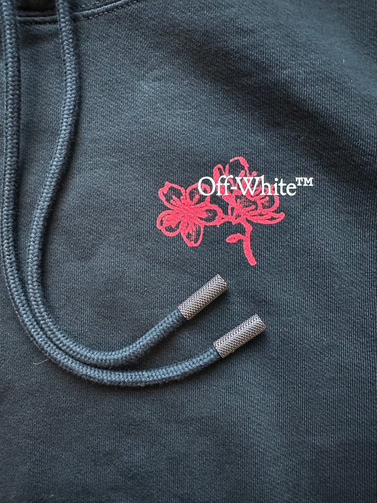 Off-White Women's XS Black/Red Cropped Hoodie