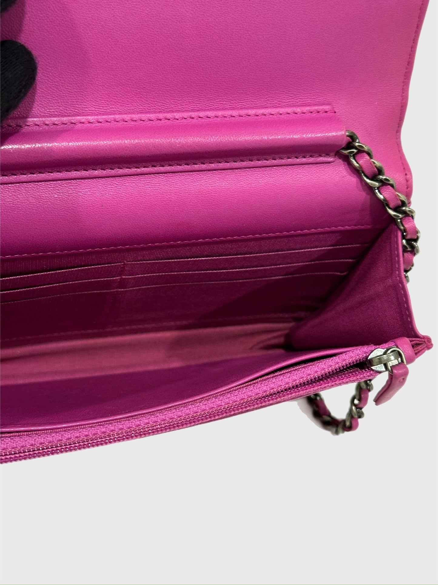 Chanel Coco Boy Purple Lambskin Wallet on Chain WOC