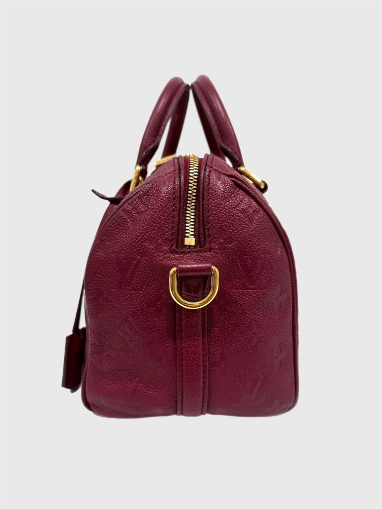 Louis Vuitton Aurore (Maroon Red) Empreinte Bandouliere Speedy 25 Crossbody Bag