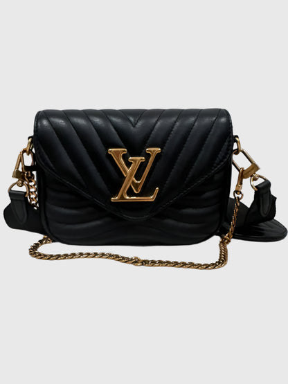 Louis Vuitton Black Quilted Leather New Wave Multi Pochette