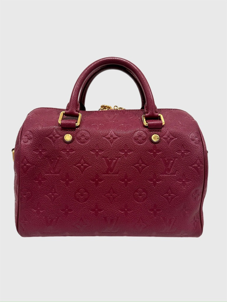 Louis Vuitton Aurore (Maroon Red) Empreinte Bandouliere Speedy 25 Crossbody Bag