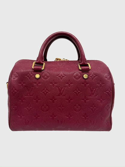 Louis Vuitton Aurore (Maroon Red) Empreinte Bandouliere Speedy 25 Crossbody Bag