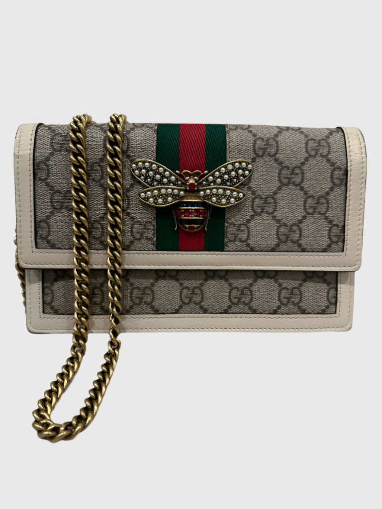 Gucci Queen Margaret Bee Crossbody Wallet on Chain WOC