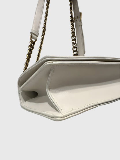 Christian Dior Cream Lambskin Studded Diorama Small Crossbody Bag