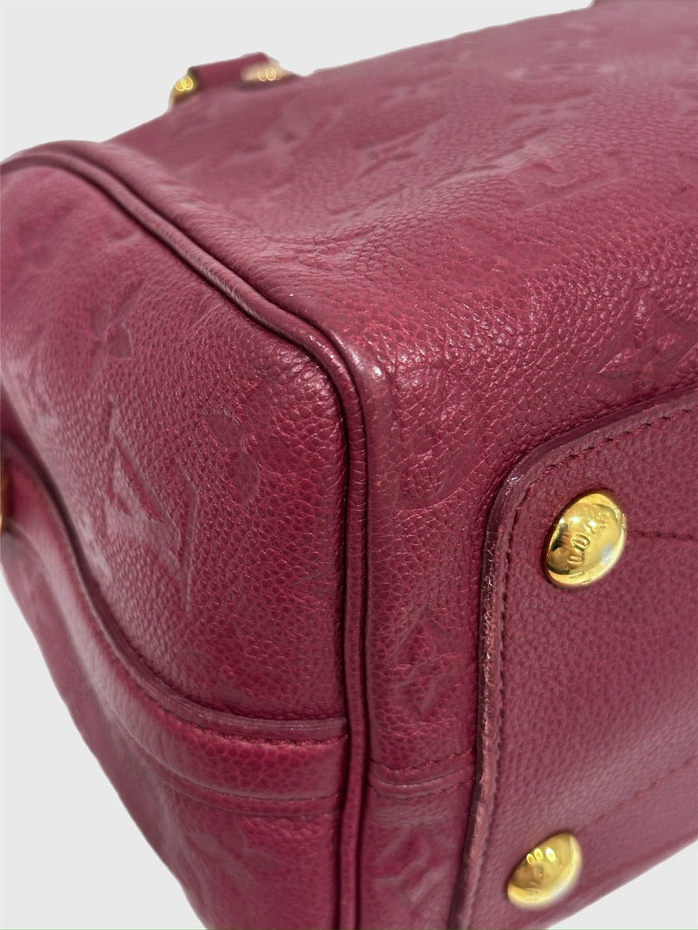 Louis Vuitton Aurore (Maroon Red) Empreinte Bandouliere Speedy 25 Crossbody Bag