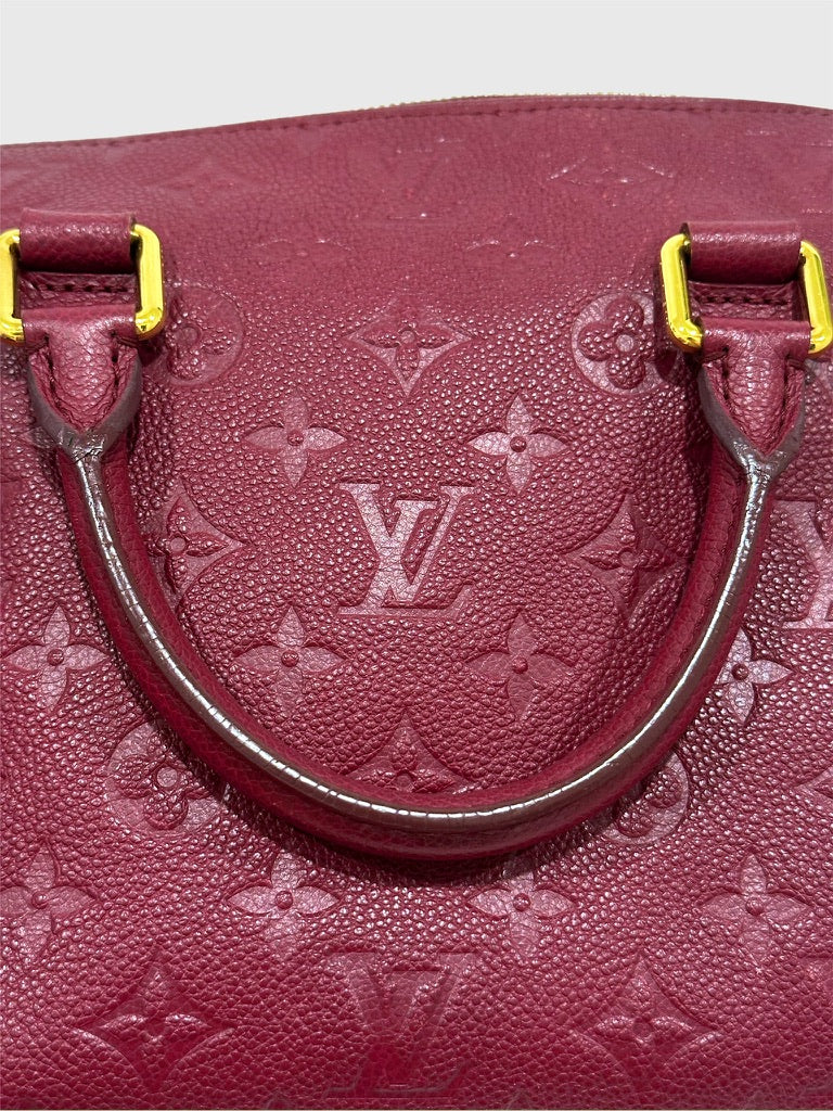 Louis Vuitton Aurore (Maroon Red) Empreinte Bandouliere Speedy 25 Crossbody Bag