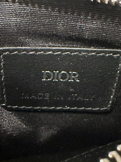 Dior Black CD Diamond Canvas Leather Zipper Card Holder