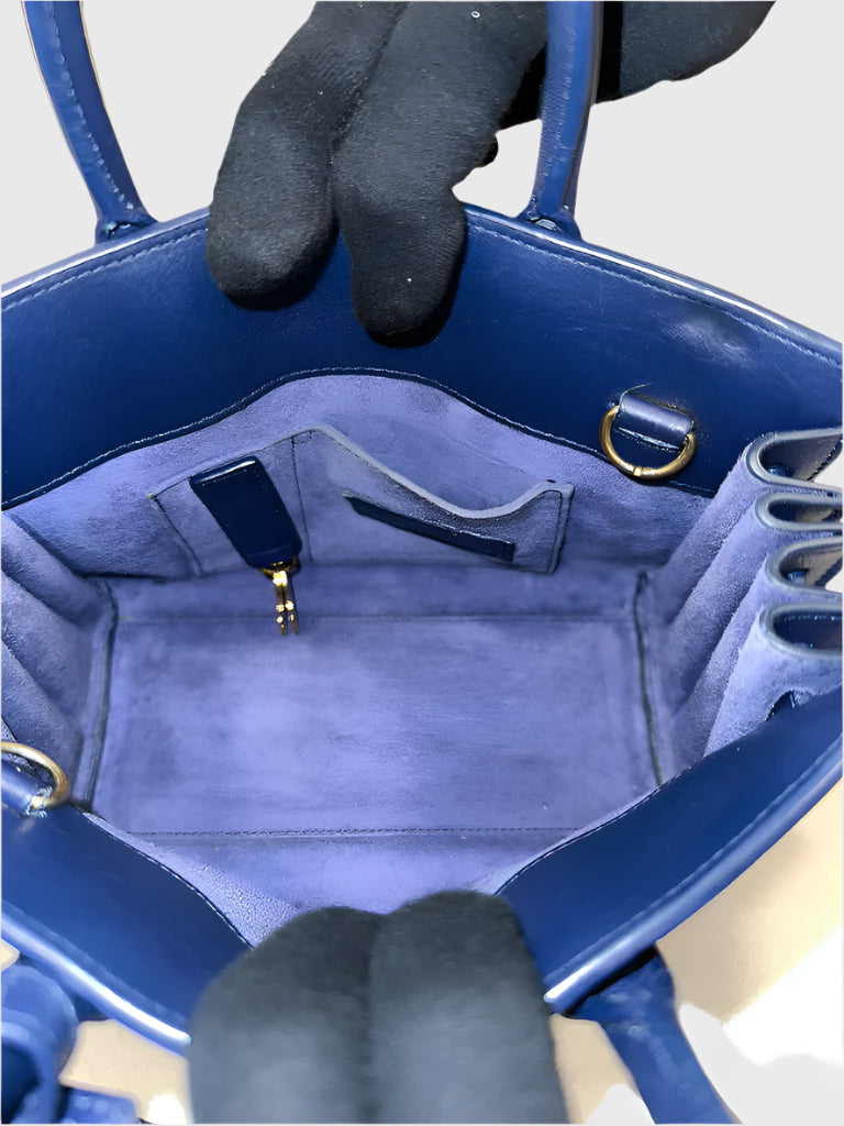 YSL Saint Laurent Navy Sac De Jour Crossbody Mini Bag