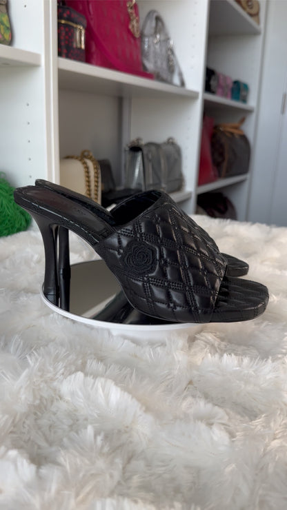 Burberry Women's Size 9 US | 39 EUBlack Quilted Slip-On Lambskin Mules