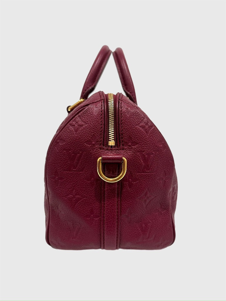 Louis Vuitton Aurore (Maroon Red) Empreinte Bandouliere Speedy 25 Crossbody Bag