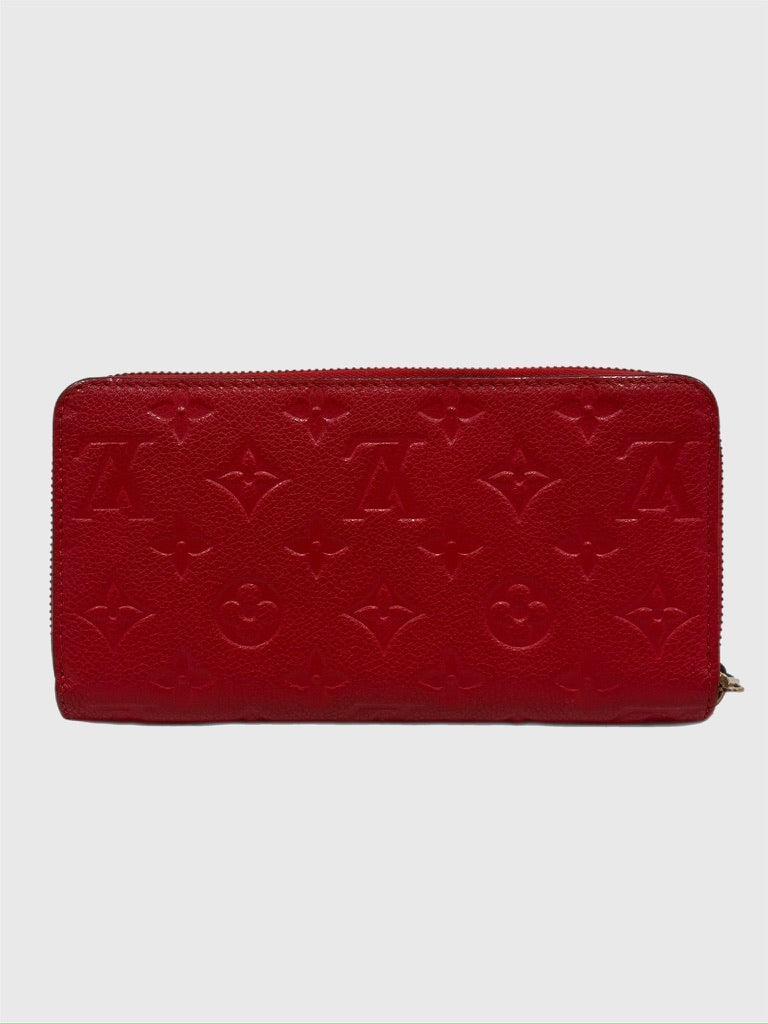 Louis Vuitton Red Empreinte Monogram Leather Zippy Wallet