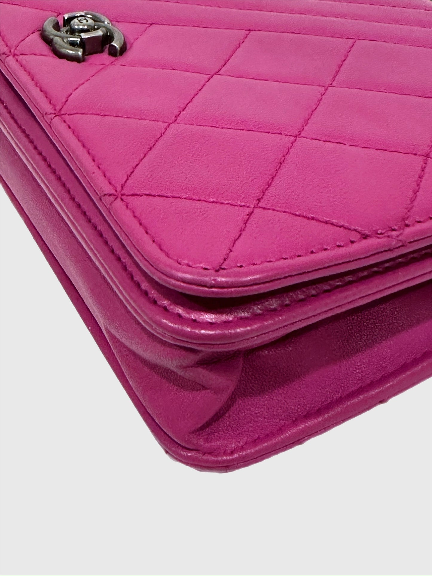 Chanel Coco Boy Purple Lambskin Wallet on Chain WOC