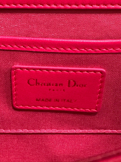 Christian Dior Fuchsia Pink Leather Cannage Crossbody Wallet on Chain