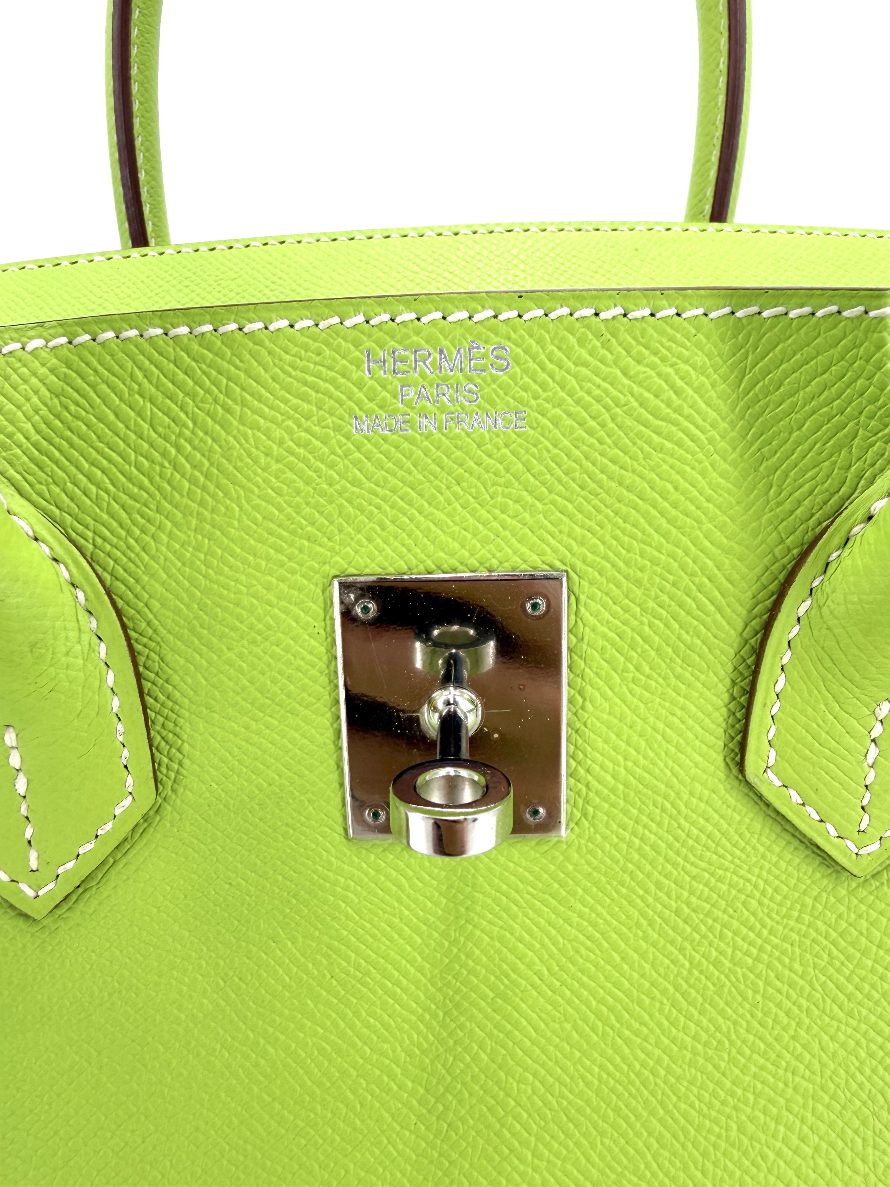 Pre-Owned Hermes Birkin 35 Kiwi Candy Epsom Leather Palladium Hardware Handbag