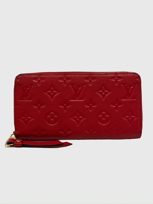 Louis Vuitton Red Empreinte Monogram Leather Zippy Wallet