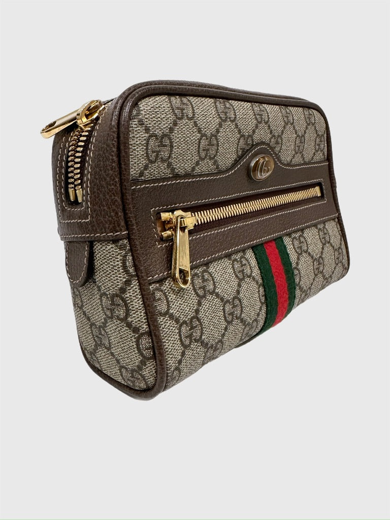 Gucci GG Supreme Ophidia Brown Canvas Medium Belt Bag
