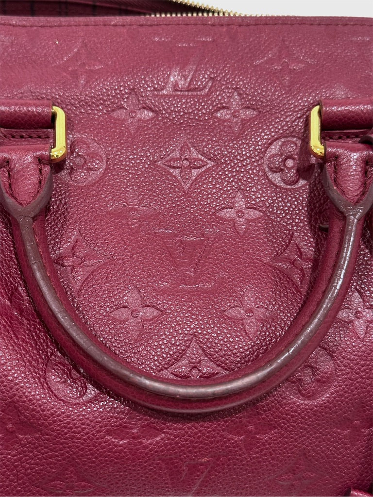 Louis Vuitton Aurore (Maroon Red) Empreinte Bandouliere Speedy 25 Crossbody Bag