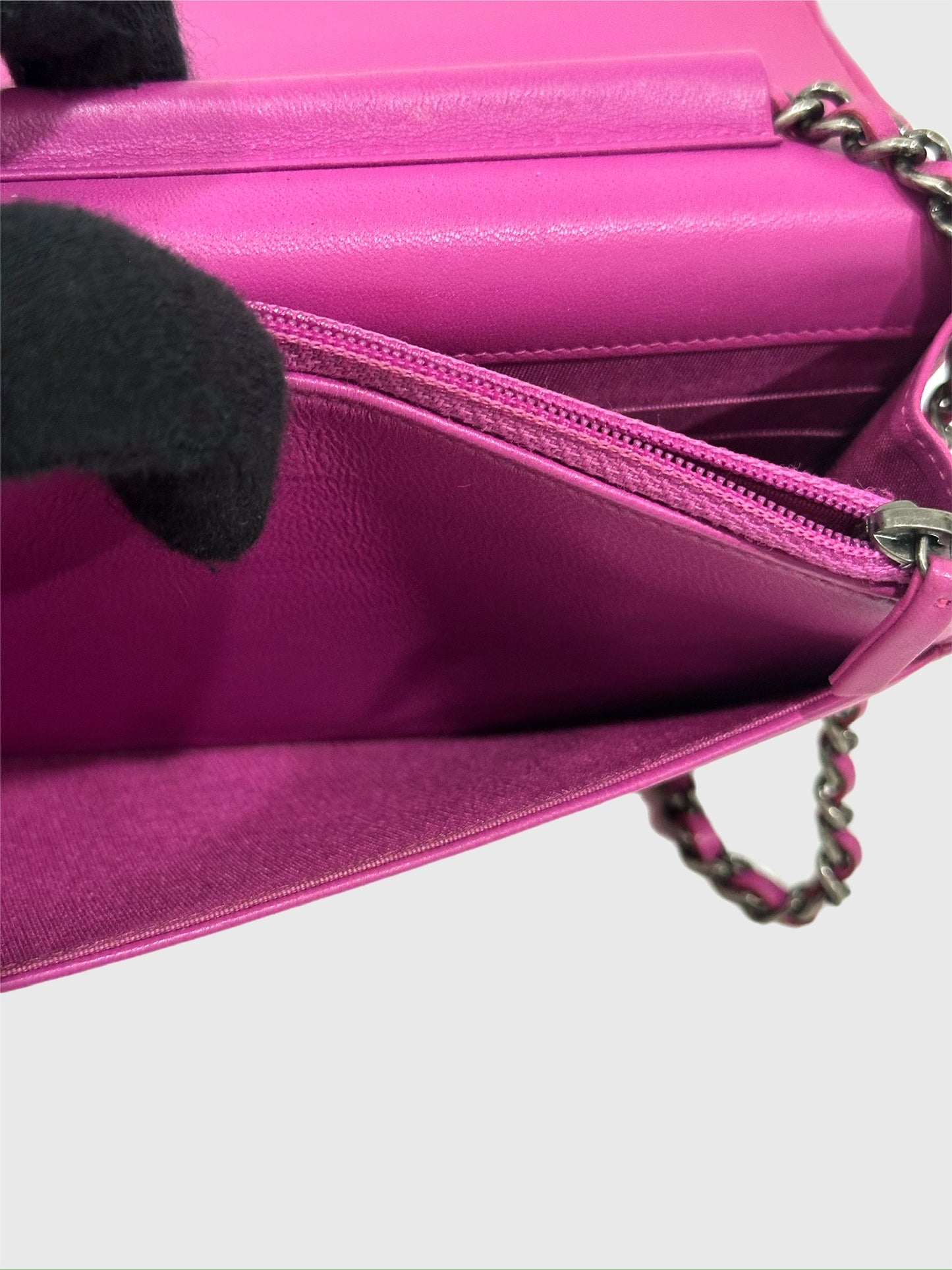 Chanel Coco Boy Purple Lambskin Wallet on Chain WOC
