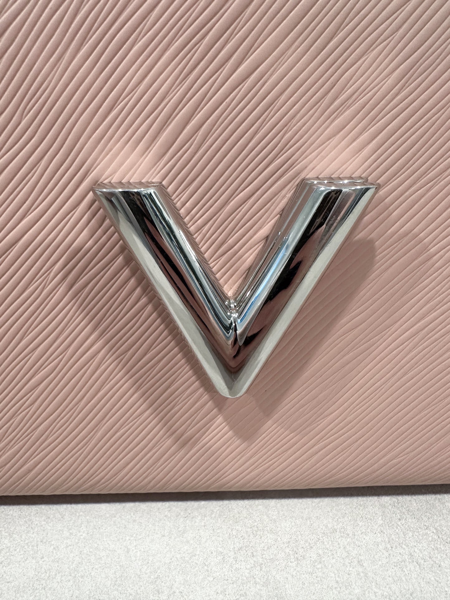 Louis Vuitton Epi Leather Twist MM Pink Monogram Studded Flower Crossbody Bag