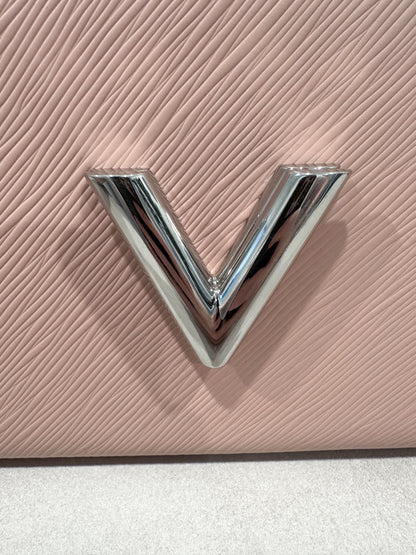 Louis Vuitton Epi Leather Twist MM Pink Monogram Studded Flower Crossbody Bag