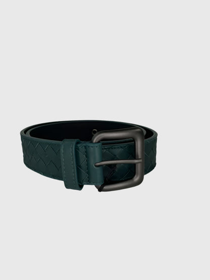 Bottega Veneta - Size 80cm (32in) - Cintura Matt Calf Intrecciato Belt - Dark Green