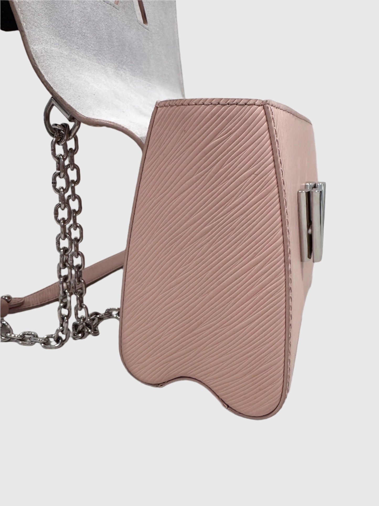 Louis Vuitton Epi Leather Twist MM Pink Monogram Studded Flower Crossbody Bag