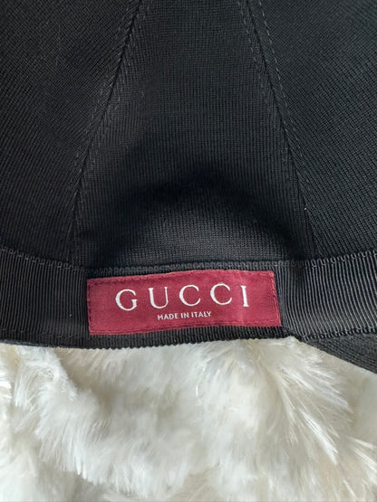 Gucci Wool Embroidered - Size M (58cm) - Black Logo Baseball Hat