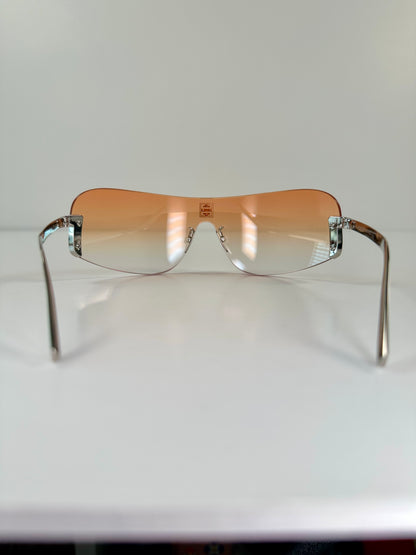 Givenchy 4G Unisex Mask Shield Sunglasses - Light Orange