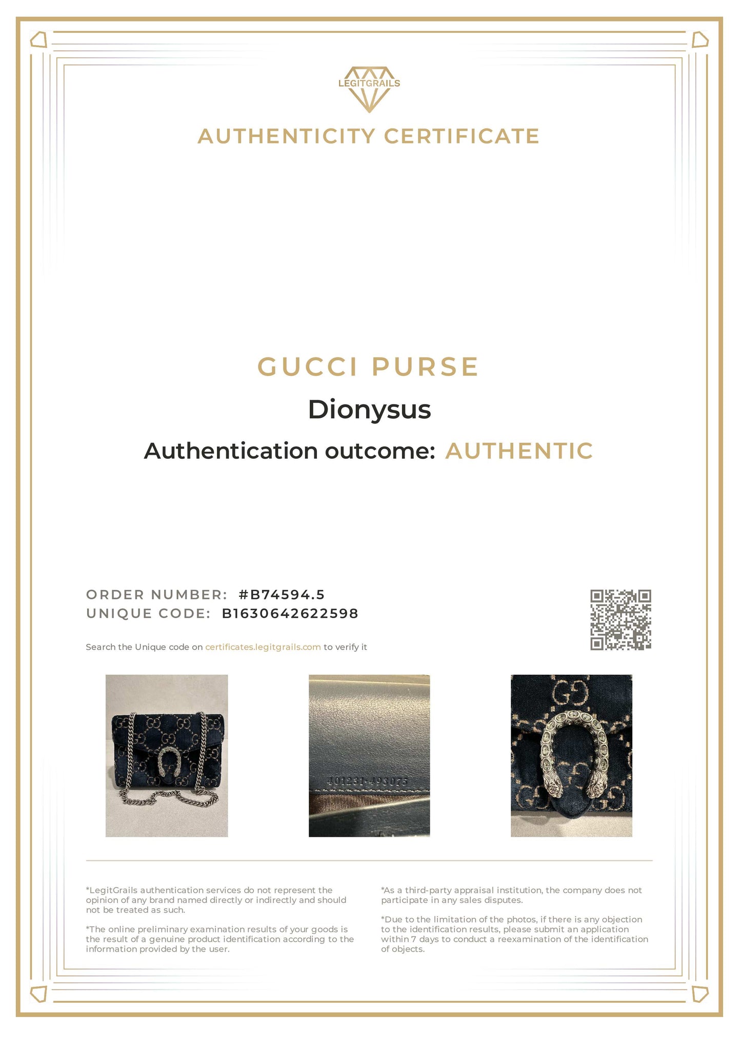Gucci GG Navy Blue Velvet Crystal Dionysus Small Crossbody Bag