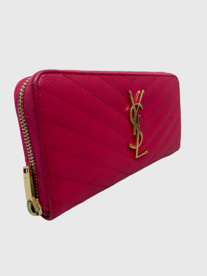 YSL Saint Laurent Cassandre Long Zip Wallet