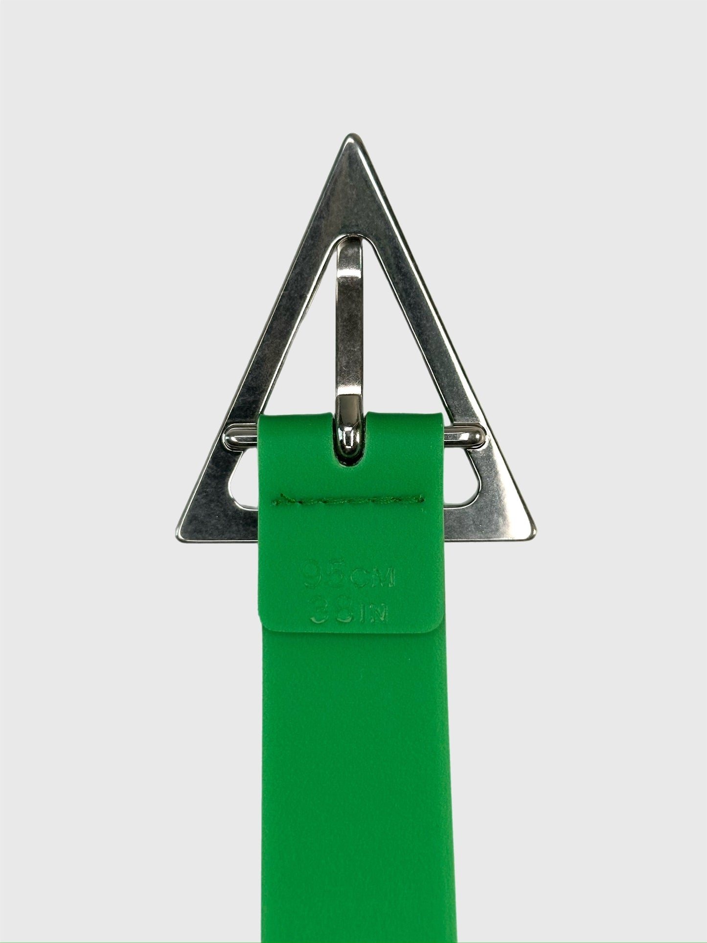 Bottega Veneta - Size 95cm (38in) Triangle Buckle Gummy Belt -  Parakeet Green