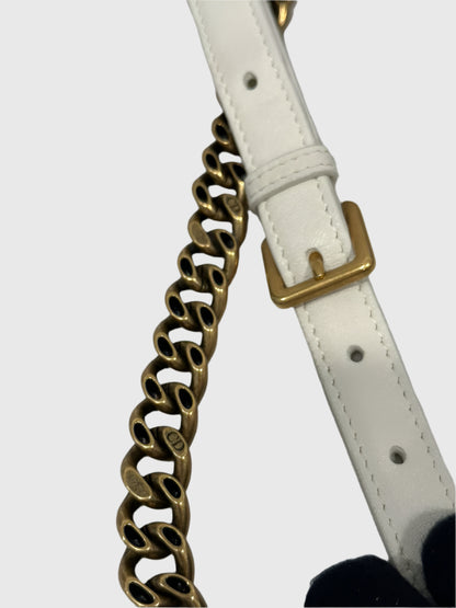 Christian Dior Cream Lambskin Studded Diorama Small Crossbody Bag