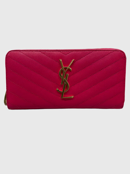 YSL Saint Laurent Cassandre Long Zip Wallet