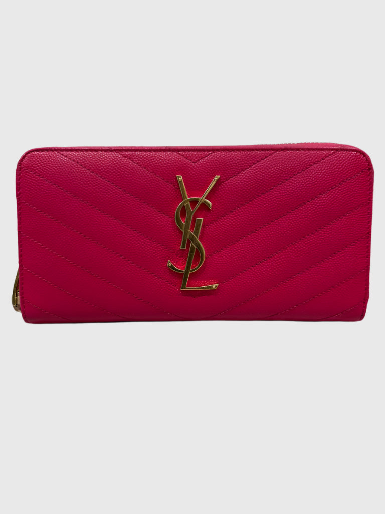 YSL Saint Laurent Cassandre Long Zip Wallet