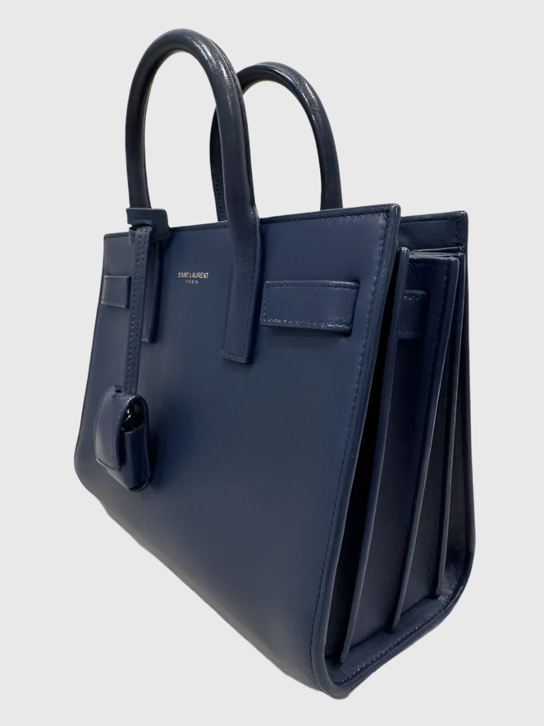 YSL Saint Laurent Navy Sac De Jour Crossbody Mini Bag