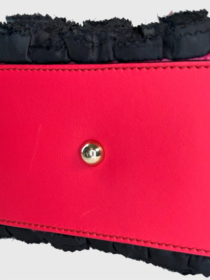 Valentino Garavani Rosier Medium Tote w/Real Pink and Black Fabric Rosettes