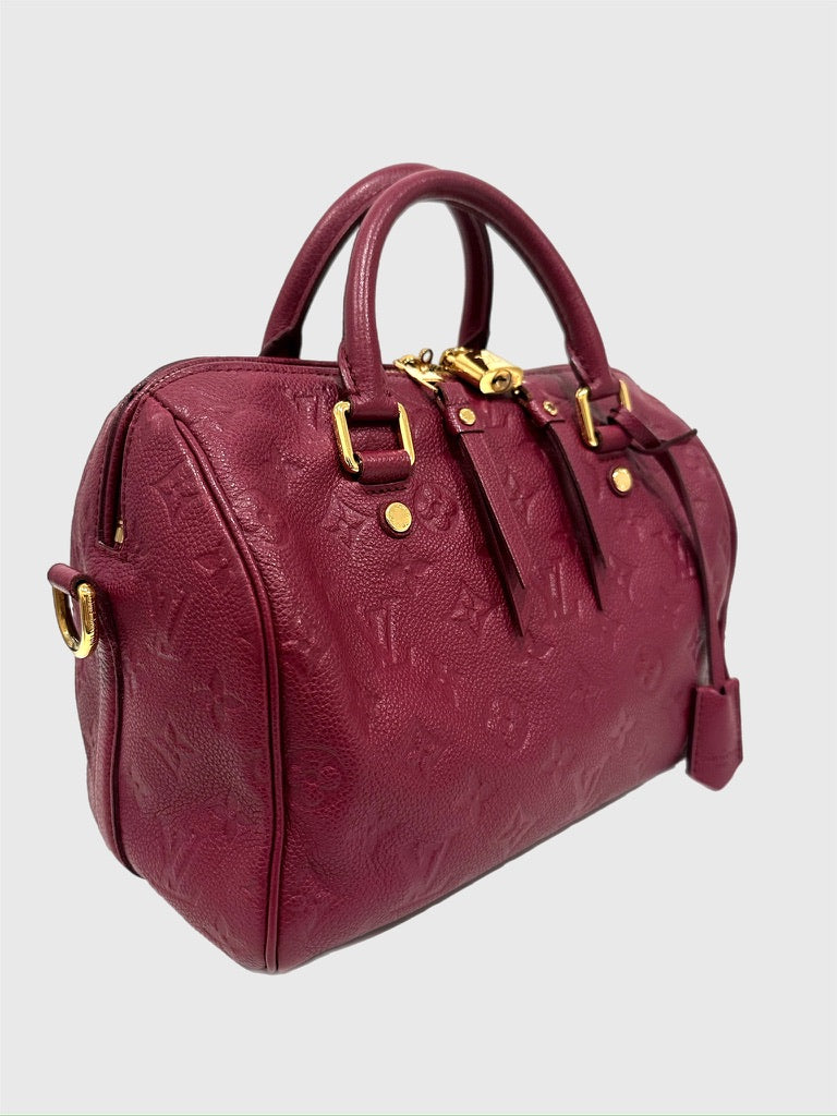 Louis Vuitton Aurore (Maroon Red) Empreinte Bandouliere Speedy 25 Crossbody Bag