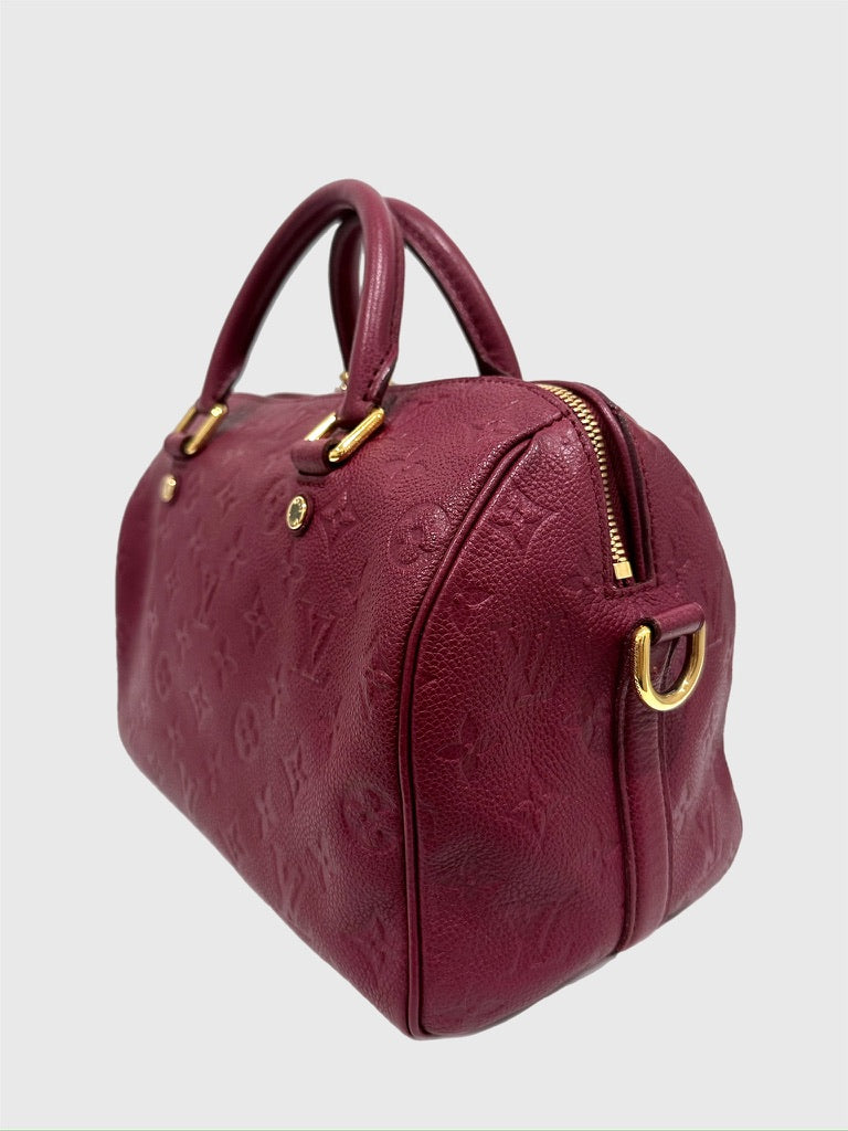 Louis Vuitton Aurore (Maroon Red) Empreinte Bandouliere Speedy 25 Crossbody Bag