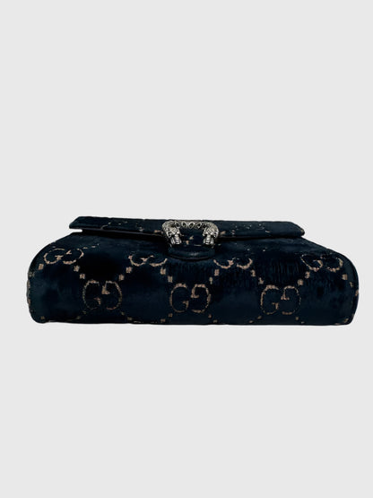 Gucci GG Navy Blue Velvet Crystal Dionysus Small Crossbody Bag