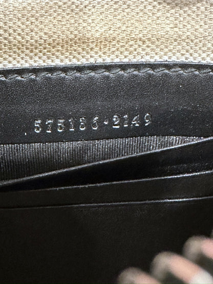 Gucci GG Supreme Monogram Tigers Zip Portfolio Wristlet Black