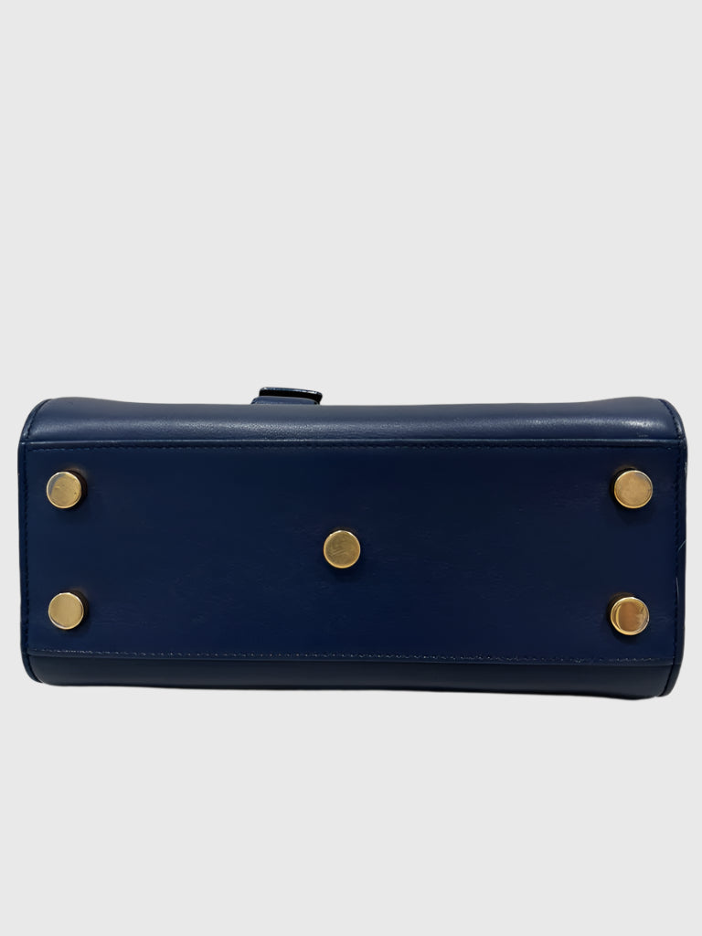YSL Saint Laurent Navy Sac De Jour Crossbody Mini Bag