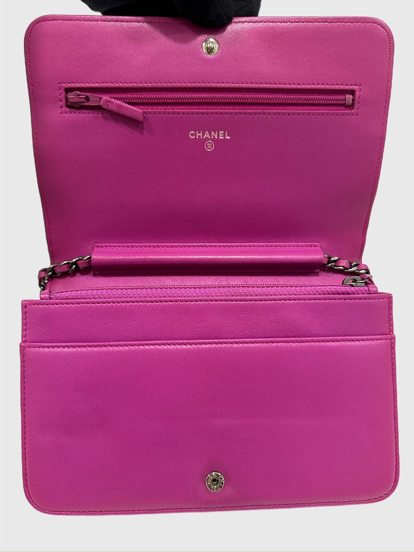 Chanel Coco Boy Purple Lambskin Wallet on Chain WOC
